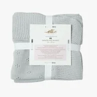 Huge Knitted Blanket in Organic Cotton - Grey - by Elli Junior
