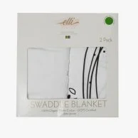 Set Of 2, 100% Organic Cotton Blankets (Milestone Black + White) By Elli Junior