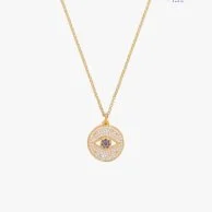 Evil eye Medal Golden Necklace by Agatha