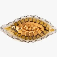 Fancy Gold Dish With Kol Aam w Antom bkher Phrase by Bostani