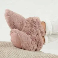 Faux Fur Heatable Slipper Boot - Pink By Aroma Home