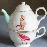 Flamingo Tea for One Set by Yvonne Ellen