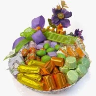 Floral Purple and Orange Easter Basket by Chez Hilda