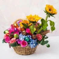 Flowers & Egg Basket Arrangement by NJD