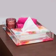 Flwr Pwr Plexi Tissue Box by A'ish Home