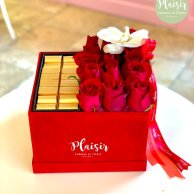 Fresh Red Rose & Choco Box By Plaisir