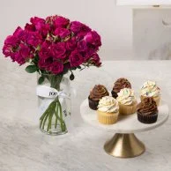 Funfetti Cupcakes & Pink Roses Bundle
