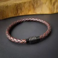 Genuine Braided Brown leather Bracelet 3