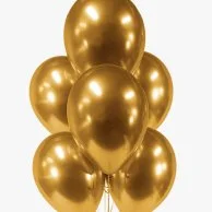 6 Gold Chrome Latex Balloons