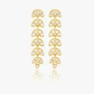 Gold-plated Leaf Earrings Inlaid With Original Zircon