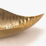 Gold Metal Boat Dish With Kol Aam w Antom bkher Phrase By Bostani