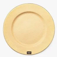 Gold Round Leathered Tray With Kol Aam w Antom bkher Phrase By Bostani