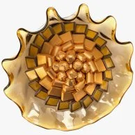 Gold Shell Dish With Kol Aam w Antom bkher Phrase By Bostani