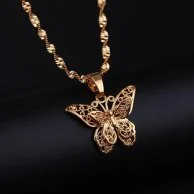 Golden Butterfly Necklace by La Flor