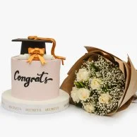 Graduation  Cake and Flowers Bundle By Secrets- Pink  Theme 