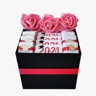 Graduation Chocolate Box With Artificial Roses By Eclat