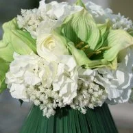 Green Vase Artificial Flower Arrangement 