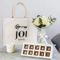Happy Birthday Bundle of Joi Gift Tote - White