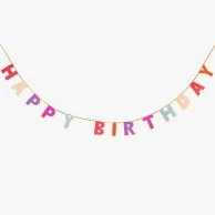 Happy Birthday Garland Riotous Rose 3meters by Talking Tables