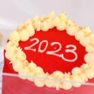 كيك سنة جديدة سعيدة 2023 من ماجنوليا بيكري - قطعتين