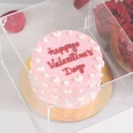 Happy Valentines Day Cake and Roses Bundle