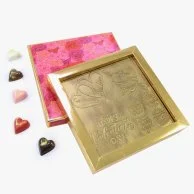 Happy Valentines Day Chocolate Gift Box 16 Pcs & A Chocolate Tablet On Top