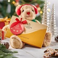 Holiday Gift Set Plush Bear & Gold Rigid 15pcs by Godiva