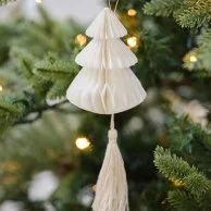 Honeycomb Christmas Decorations with Macrame Tassels by Ginger Ray