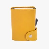 Italian Leather Yellow Credit Card Holder by Jasani