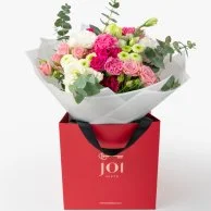 IWD/Mother's Day Flowers in a Red Bag
