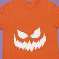 Orange Pumpkin Jack O'lantern Face T-shirt 