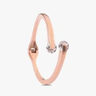 Rose Gold-Plated Open Bangle - Large
