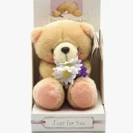 Just For You White Flower Teddy Bear 