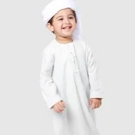 ثوب كندورة للأطفال - رمادي