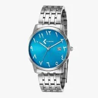 ساعة كيليمور من الفولاذ المقاوم للصدأ باللون الأزرق الفاتح بأرقام عربية