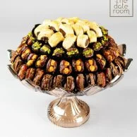 Large Golden Glass Dates, Dates Dipped In Chocolate & Maamoul Tray By The Date Room
