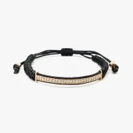 Leather & Zircon Bracelet