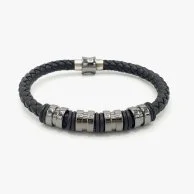 Leather Bracelet with Rings by Mecal