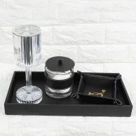 Led Touch Lamp Crystal With Black Trinket Tray By A'Ish Home