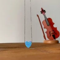 Light Blue Opal Heart Necklace