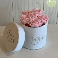 Luxury Long Life Roses In White Box By Plaisir