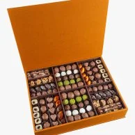 Maia Premium Chocolate Orange Leather Box