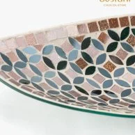 Medium Mosaic Oval Glass Plate By Bostani 