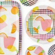 Melamine Tidbit Plates, Citrus Celebration and Rainbow Plaid by Kate Spade New York