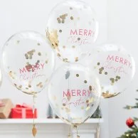 Merry Christmas Confetti Balloons with Light Bulb Balloon Tails by Ginger Ray
