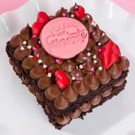Mini Galentine's Chocolate Fudge Cake  by Oh Fudge