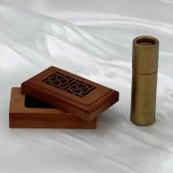 Mini Oud Incense Gift Set Dark Wooden Burner by Chocolatier