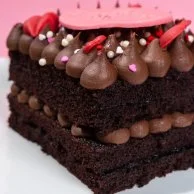 Mini Valentine's Chocolate Fudge Cake  by Oh Fudge