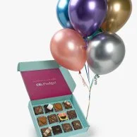Mix Collection Brownies & Chrome Balloons Gift Bundle by Oh Fudge