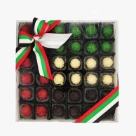 صندوق شوكولاتة أكرييك مختلط باليوم الوطني الإماراتي 72 قطعة من شوكولاتيير